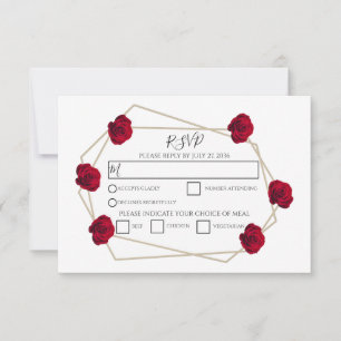 Cartões RSVP de Casamento Geométrico Elegante de