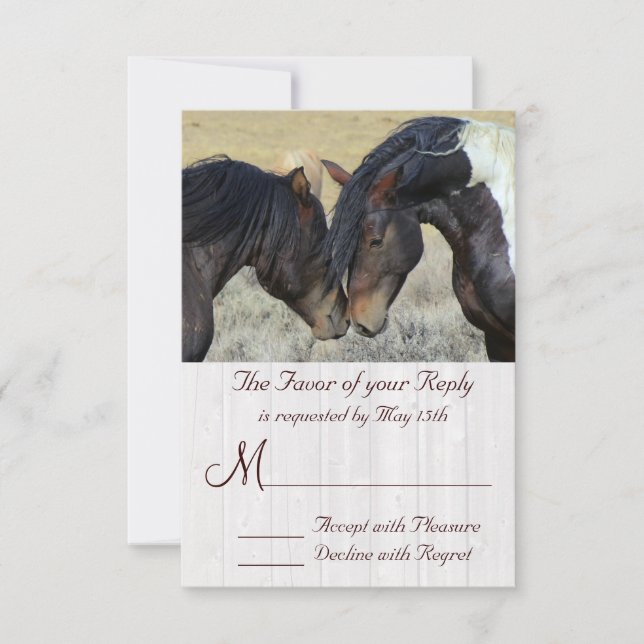 Cartões RSVP de Casamento Horso Wild Mustang (Frente)