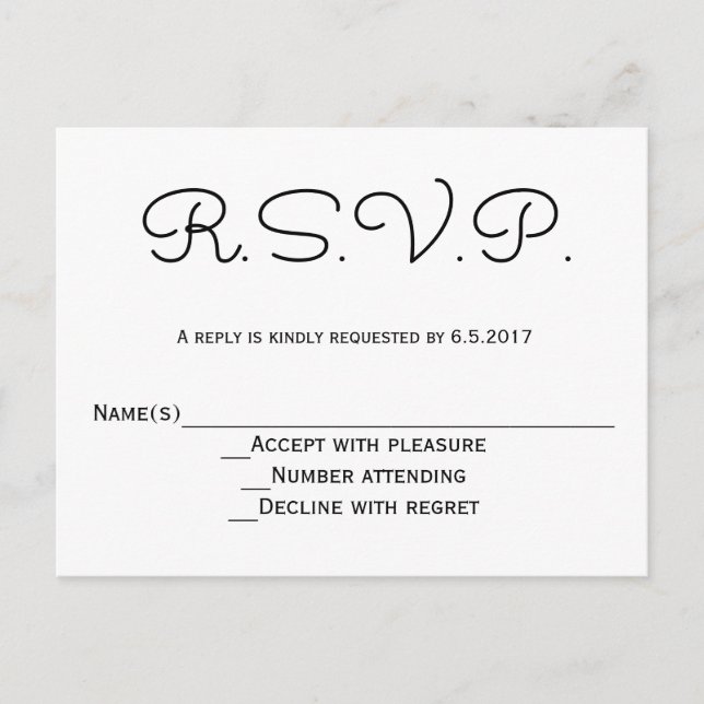 Cartões rsvp de casamento modernos (Frente)