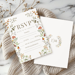 Cartões RSVP de Casamento outono RSVP Rurtic Meado