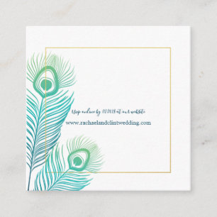 Cartões RSVP de Casamento Peacock Dourado Elegante