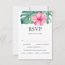 Cartões RSVP de Casamento Personalizado - Hibiscus