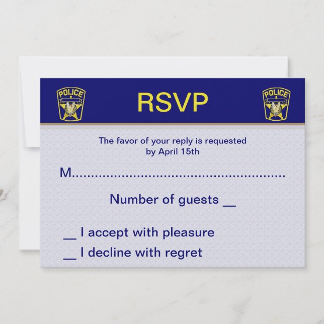 Cartões RSVP de Casamento Policial (Frente)
