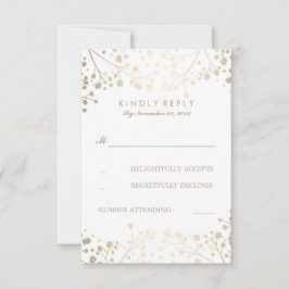Cartões RSVP de Casamento Respiratório de Foil Bab