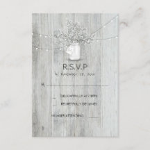 Cartões RSVP de Casamento Respiratório Rustic Maso