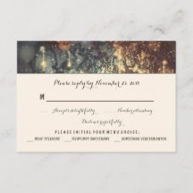 cartões RSVP de casamento românticos da árvore