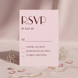 Cartões Rsvp de casamento rosa-claro