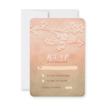 cartões RSVP de casamento rosa-d-água
