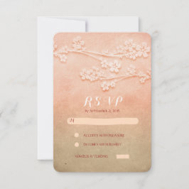 cartões RSVP de casamento rosa-d-água