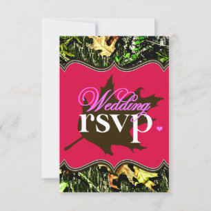 Cartões RSVP de Casamento Rosa Quente do Sr. & Sra