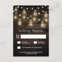 Cartões RSVP de Casamento RSVP de Casamento Rústic