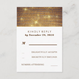 Cartões RSVP de Casamento RSVP de Confetti Dourado