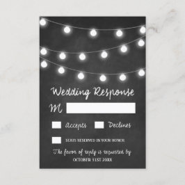 Cartões RSVP de Casamento Russo Chalkboard e Luzes