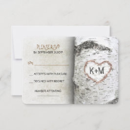 Cartões RSVP de Casamento Russo da Árvore Birch