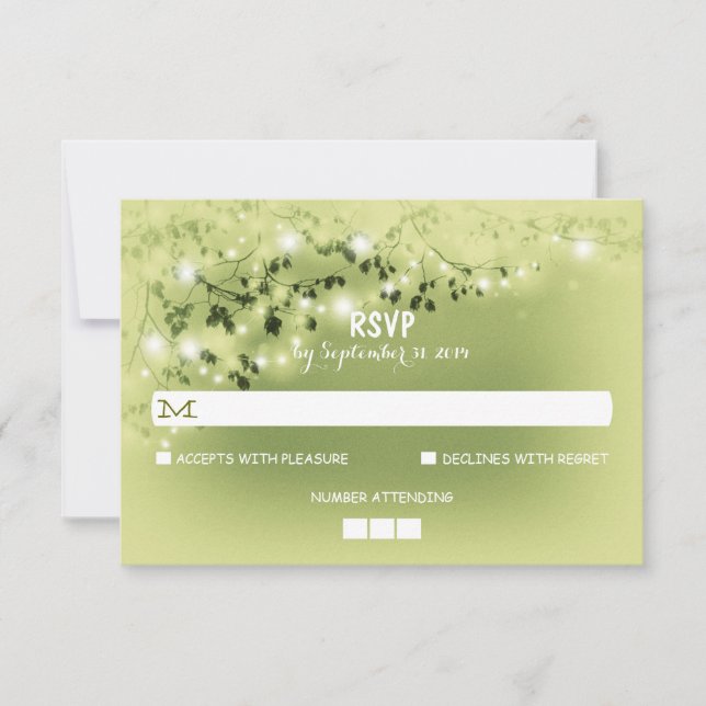 Cartões RSVP de Casamento Russo das Luzes de Strin (Frente)