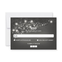 Cartões RSVP de Casamento Russo das Luzes de Strin