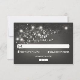 Cartões RSVP de Casamento Russo das Luzes de Strin