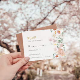Cartões RSVP de Casamento Russo de Flores Selvagen