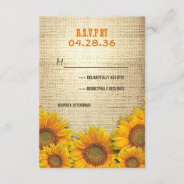 Cartões RSVP de Casamento Russo de Girassóis