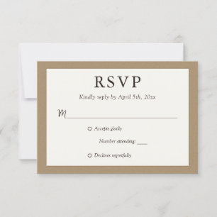 Cartões RSVP de Casamento Russo de Papel Kraft