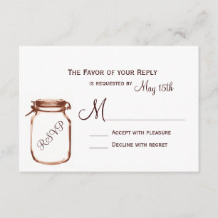 Cartões RSVP de Casamento Russo do País Mason Jar