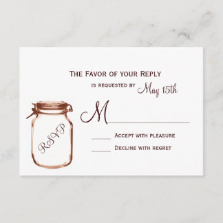 Cartões RSVP de Casamento Russo do País Mason Jar