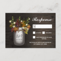 Cartões RSVP de Casamento Russo Mason Jar