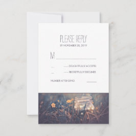 Cartões RSVP de Casamento Russo Mason Jar Lights