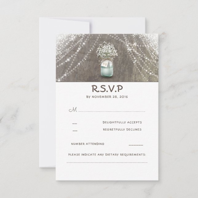 Cartões RSVP de Casamento Russo Respiratório de Ma (Frente)
