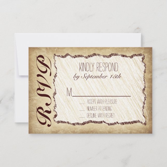 Cartões RSVP de Casamento Russo Vintage (Frente)