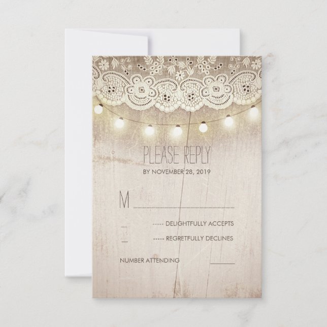Cartões RSVP de Casamento Rustic Mason Jar (Frente)