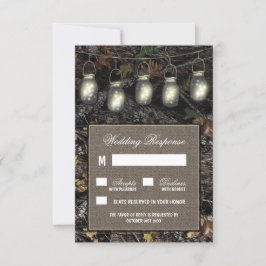 Cartões RSVP de Casamento Rustic Mason Jar Hunting