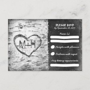 Cartões RSVP de Casamento Rústico da Árvore Birman