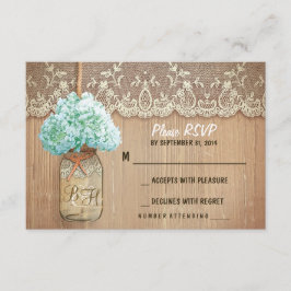 cartões RSVP de casamento rústico da hydrangea mas