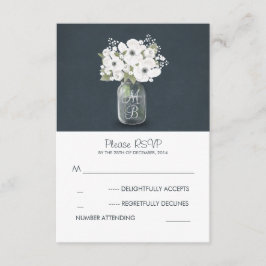 cartões RSVP de casamento rústico de pedras de flo
