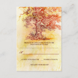 Cartões RSVP de casamento rústicos da árvore do ou