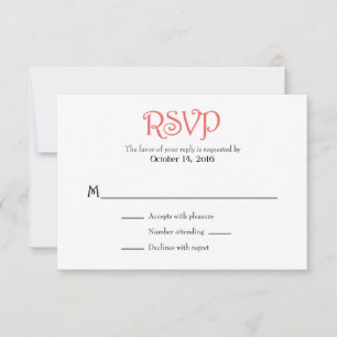 Cartões RSVP de Casamento Simples e Branco de Cora
