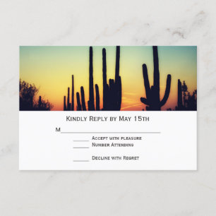 Cartões RSVP de Casamento Sunset arizona Saguaro C