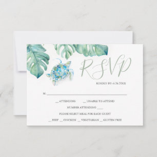 Cartões RSVP de Casamento Tropical