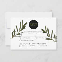 Cartões RSVP de Casamento Verde da Olive Folha