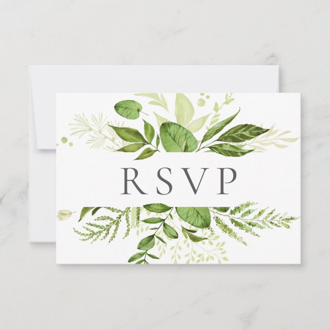 Cartões RSVP de Casamento Verde Russo com Escolha  (Frente)