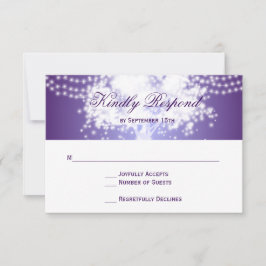 Cartões RSVP de Casas de Árvore Roxo