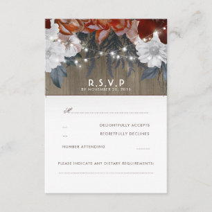 Cartões RSVP de Casas Florais Rustas Luzes de Casa