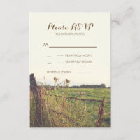 Cartões RSVP de cercas de arame farpado