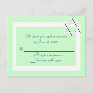 Cartões RSVP de Convite para bar/Bat Mitzvah