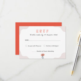 Cartões RSVP de Convite para Casamento Flamental d