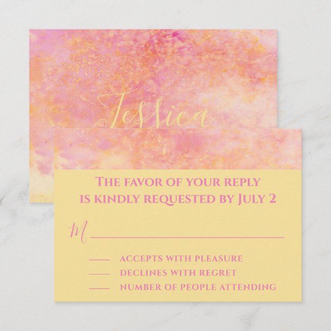 Cartões RSVP de Gabinete Mitzvah do bar Bat (Frente/Verso)