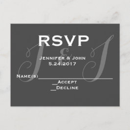 Cartões RSVP de monograma