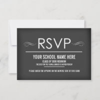 Cartões RSVP de Reunião de Cinzas Slate Elegante