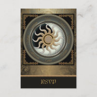 Cartões RSVP de Roda Pagan Sun e Moon